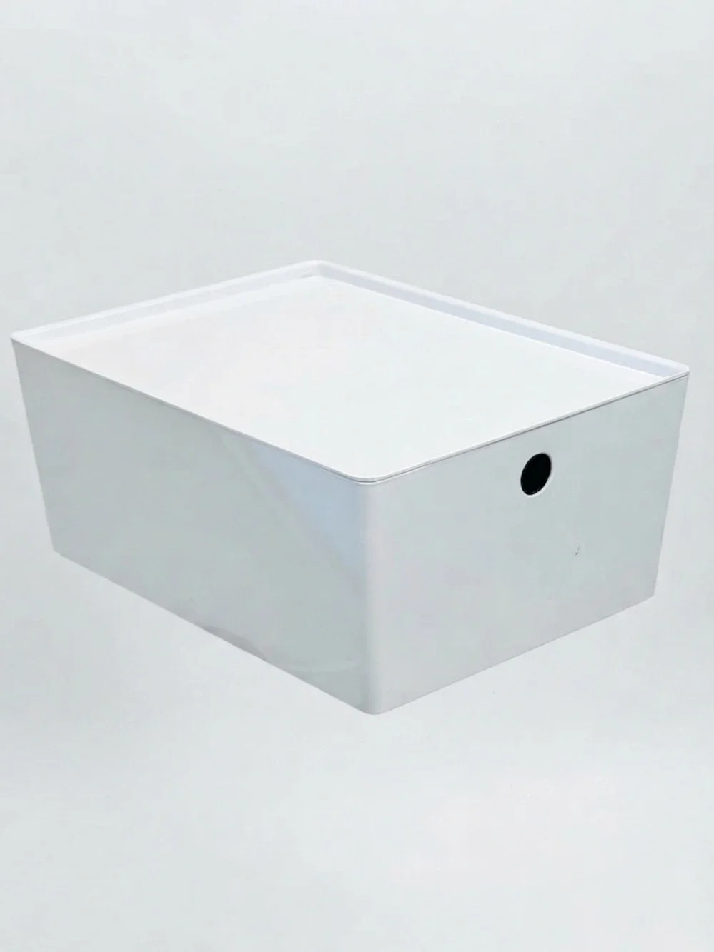 IKEA KUGGIS Storage Box with Lid White Minimalist Home Office Organizer
